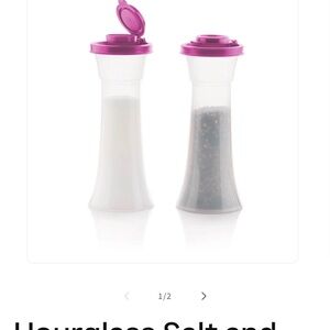 Tupperware Hourglass Large salt & pepper shaker set